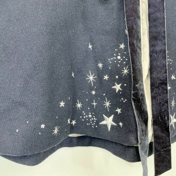 Collectif Capelet Size 4XL Women's Blue Wool Blend Embroidered Metallic Stars - Picture 2 of 9
